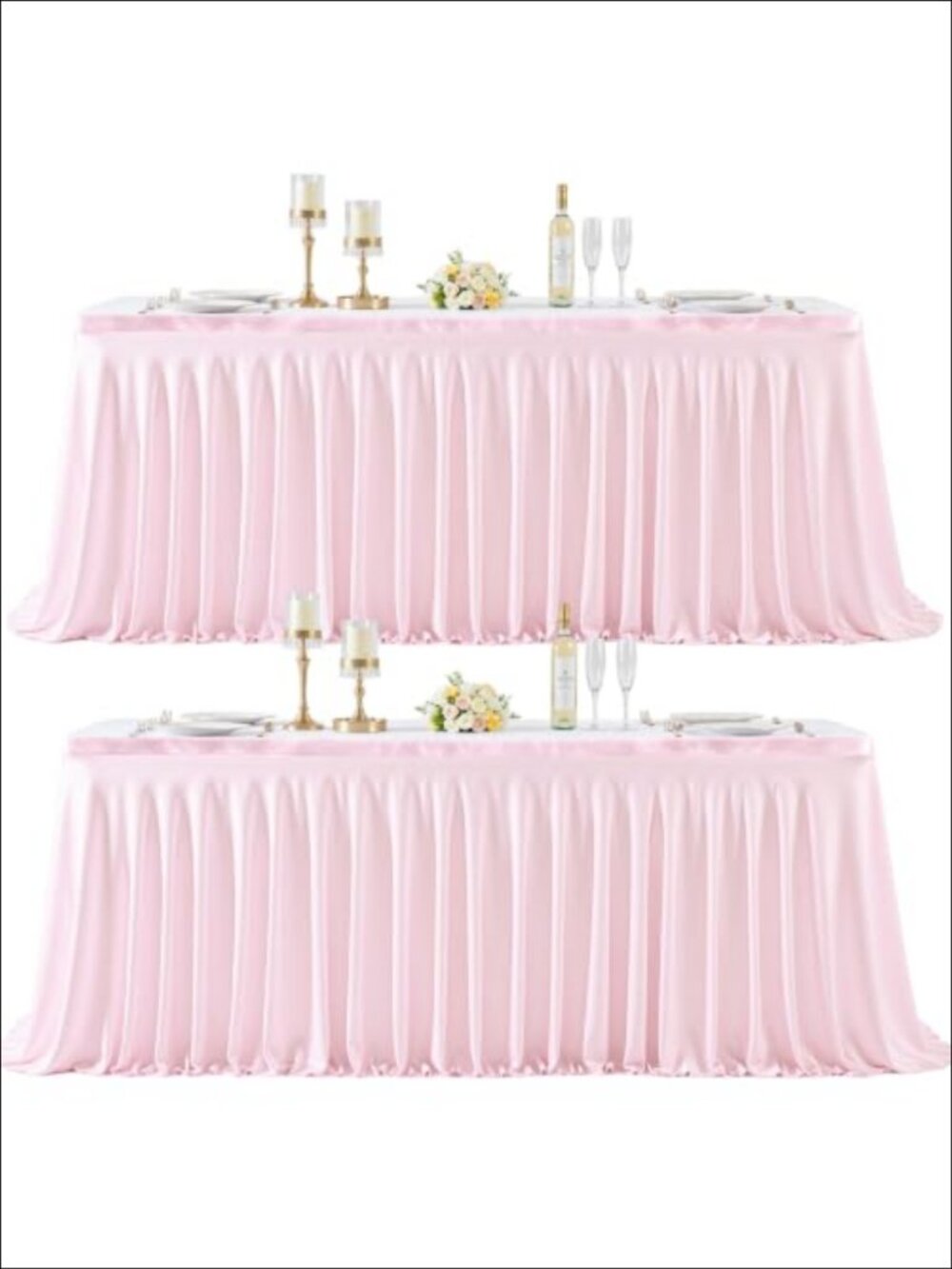 Spandex Table Skirt 6ft Wrinkle Free Stretch Ruffle Fabric for Parties Weddings